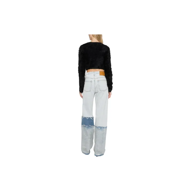 AMBUSH Faux-fur Crop Zipped Cardigan-2