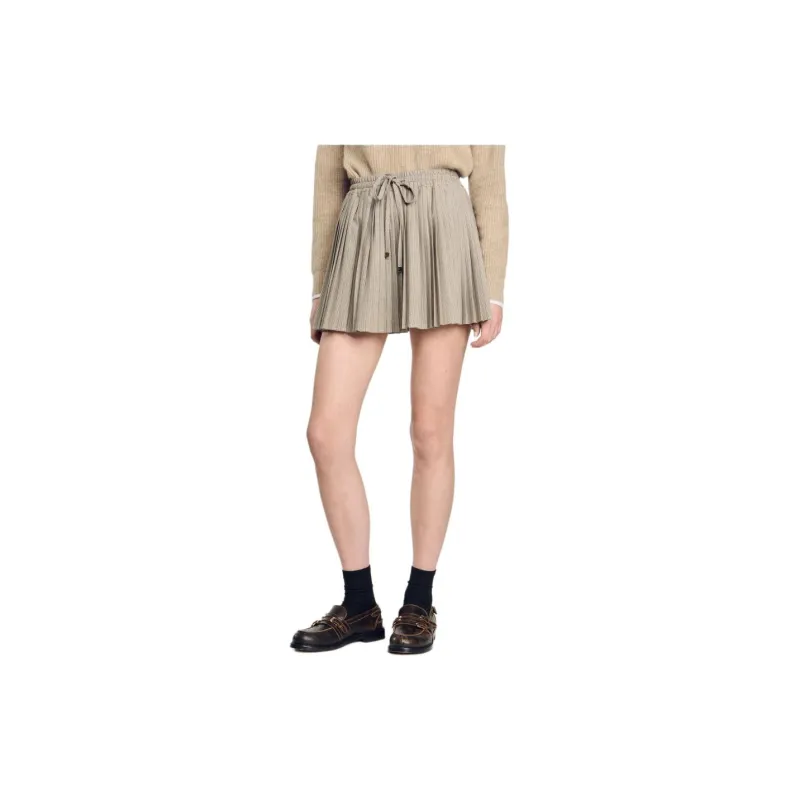 Sandro Brandy Herringbone Miniskirt-3