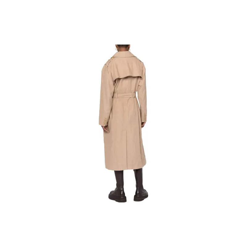 BALMAIN Trench Coats Women's Sandy Beige-2
