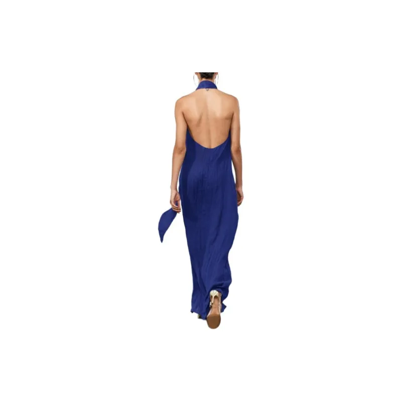 ZARA ZW Series Sleeveless Dress Women's Blue-3