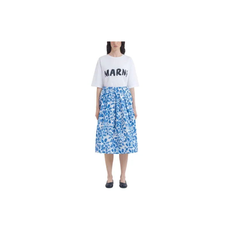 MARNI Floral print Poplin Skirt-2