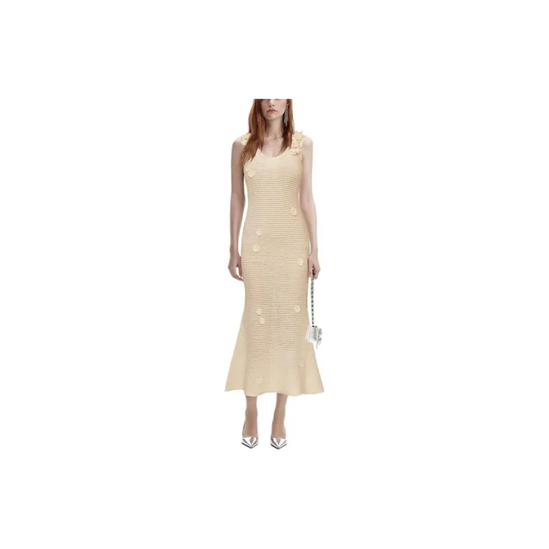 Self portrait Slip Dress Women's Cream Yellow-1