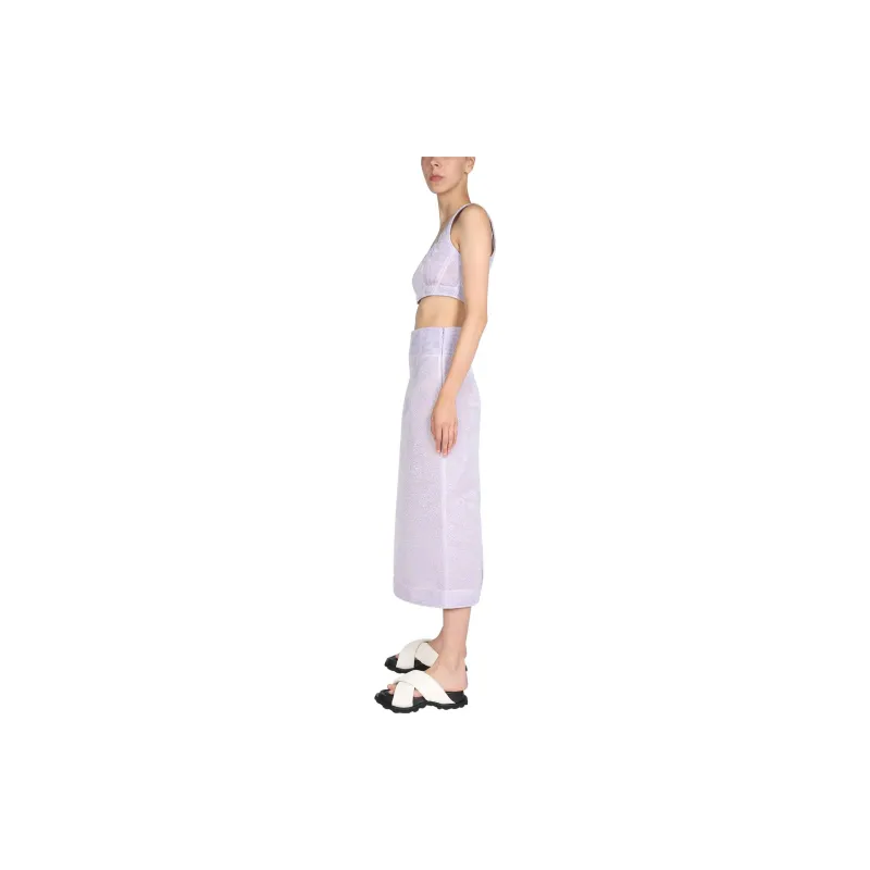 JIL SANDER Paisley Print Sleeveless Cropped Top-2