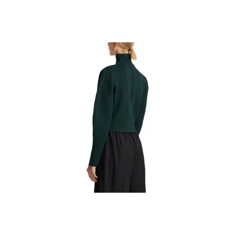 SCANLAN THEODORE Crepe Knit Cocoon Sleeve Sweater Knitwear Women's Dark Green/Dark Green-1