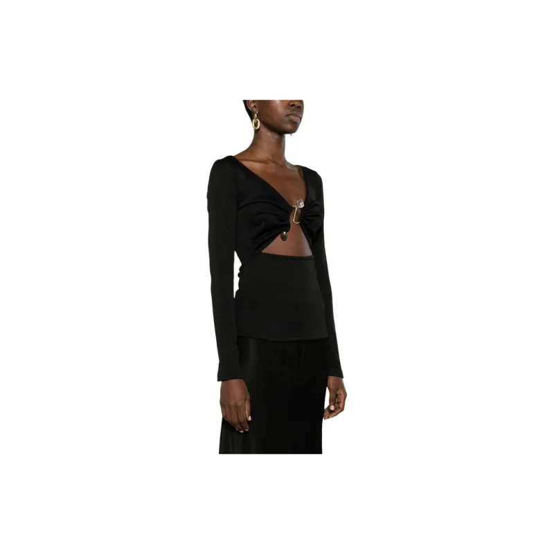 Christopher Esber Callisto Embellished Cut-Out Detailed Ribbed Top-2