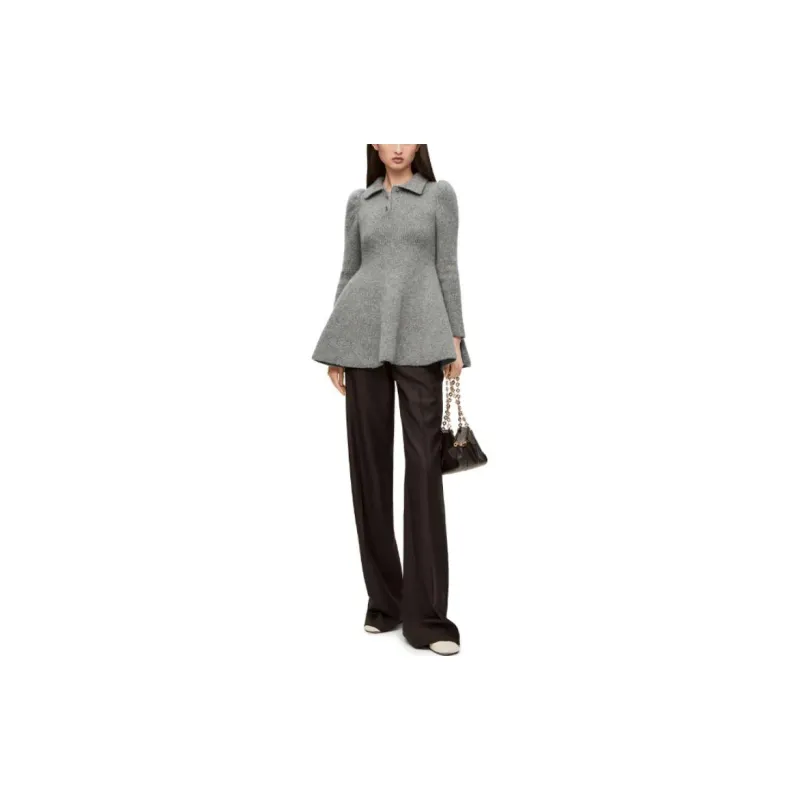 LOEWE Long Sleeved Dresses Women's Gray-2