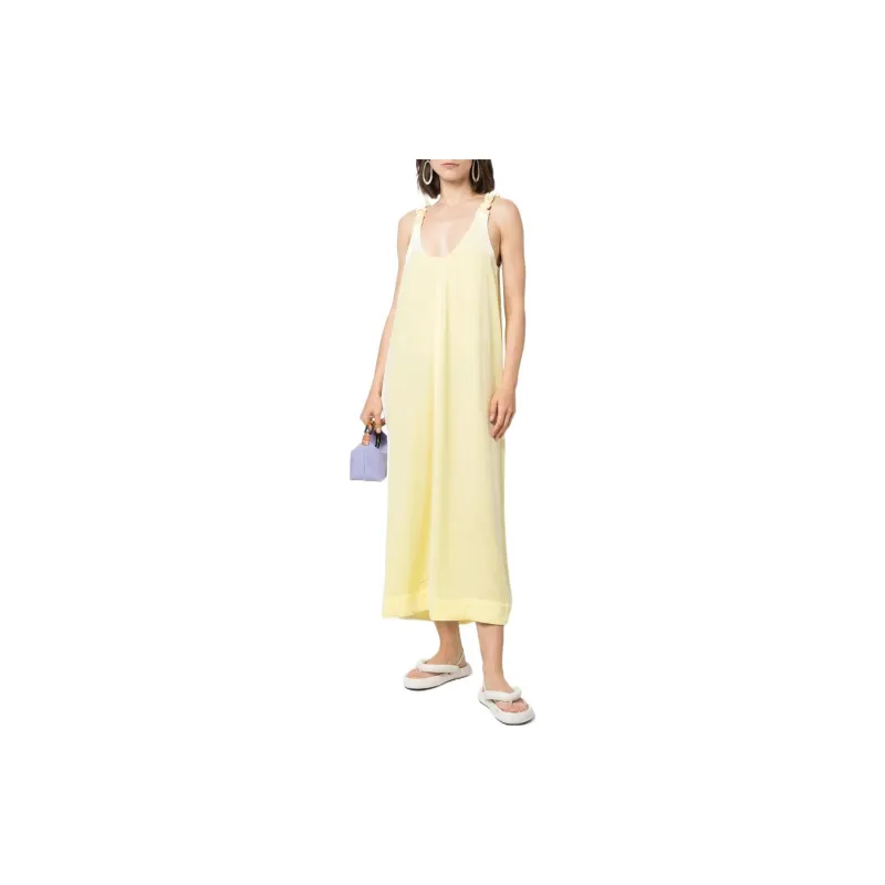 GANNI Sleeveless Dresses Women's Yellow-1
