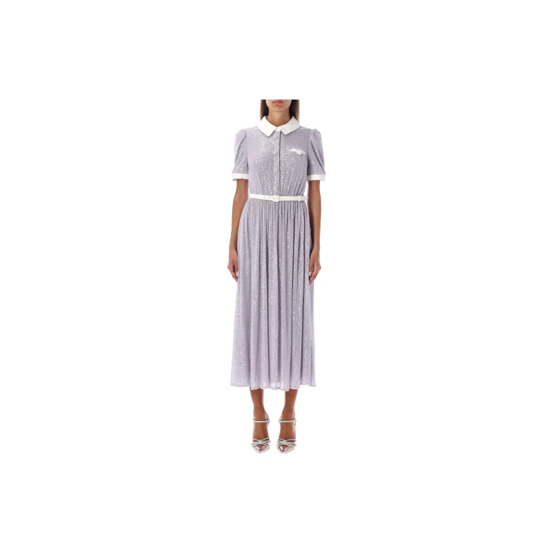 Self-portrait Short-Sleeved Dresses Women's Light Lavender-1