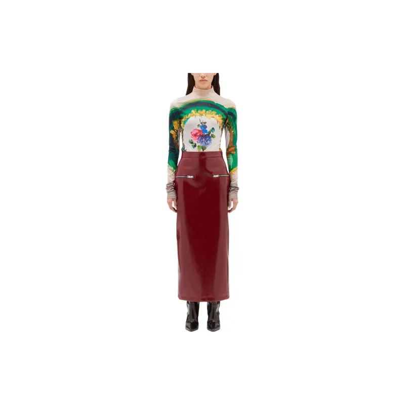 MSGM Patent Midi Skirt-1