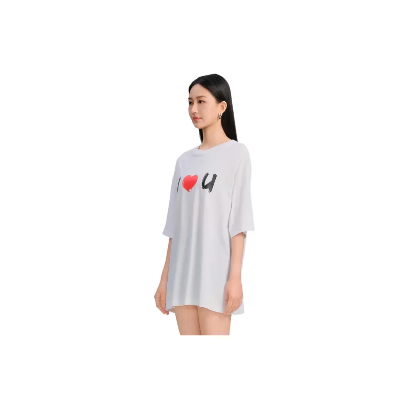 Blood Glitter Drop Shoulder Sleeve T-Shirt Women's White-3