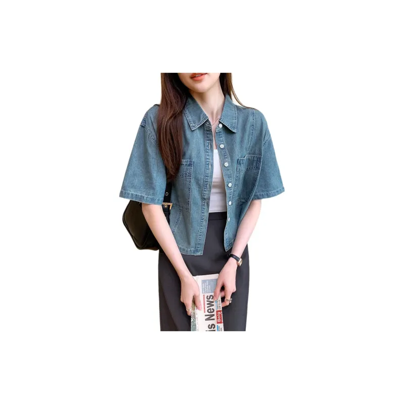 Tonlion Shirt Women's Denim Blue-3