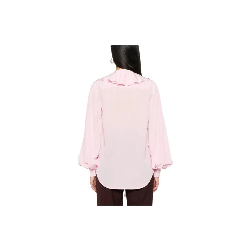 Victoria Beckham Ruffled Detailed High Low Hem Shirt-3