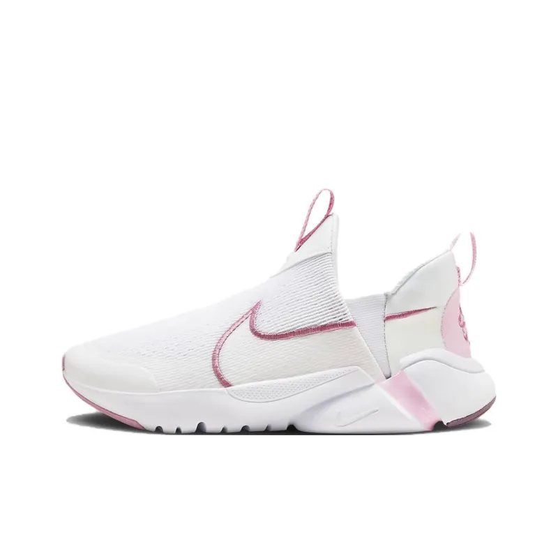 Nike Flex Plus Abrasion Resistant Breathable Support Low Top Kids' Running Shoes White Pink Unisex-0