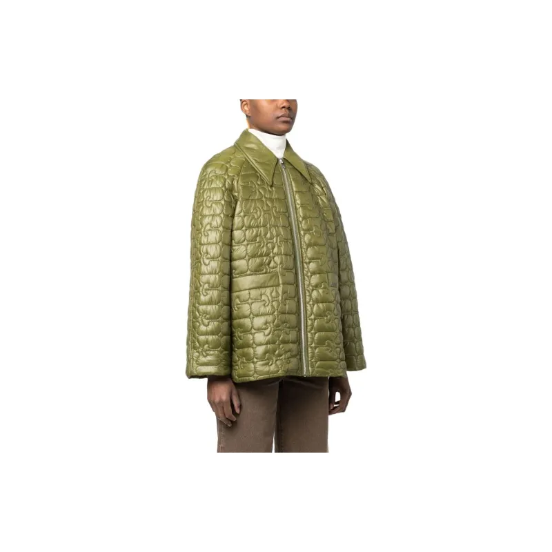 GANNI Logo-quilted Jacket-3