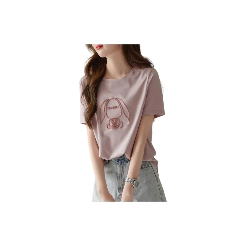 【dme】 T Shirt Women's Pink Purple-1