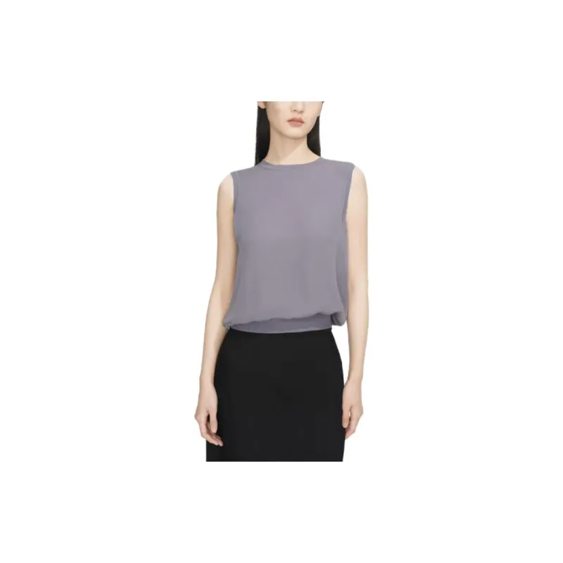 THEORY SS23 Cloud Silk Series Shirts Women's Purple Tang-2