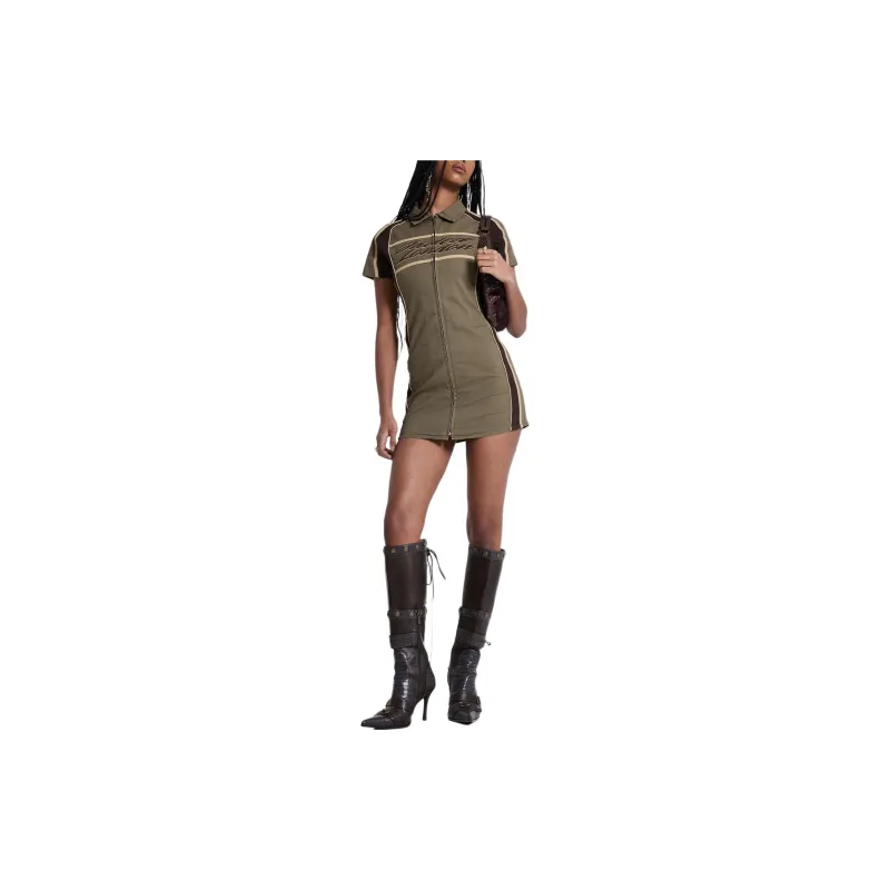 Jaded London Short-Sleeved Dresses Women's Khaki Green-1
