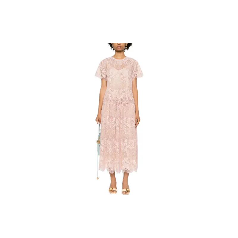 Zimmermann Harmony Lace Midi Skirt-1
