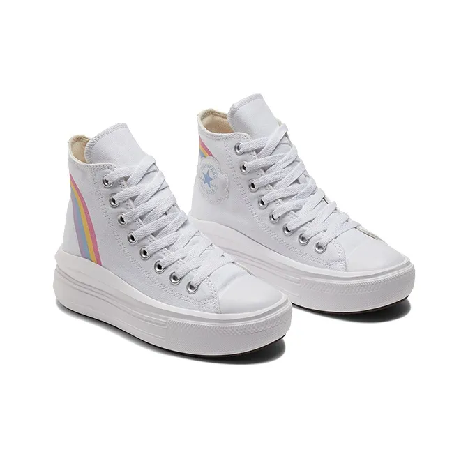 Converse Chuck Taylor All Star Move Platform High GS 'Rainbow Cloud'-2