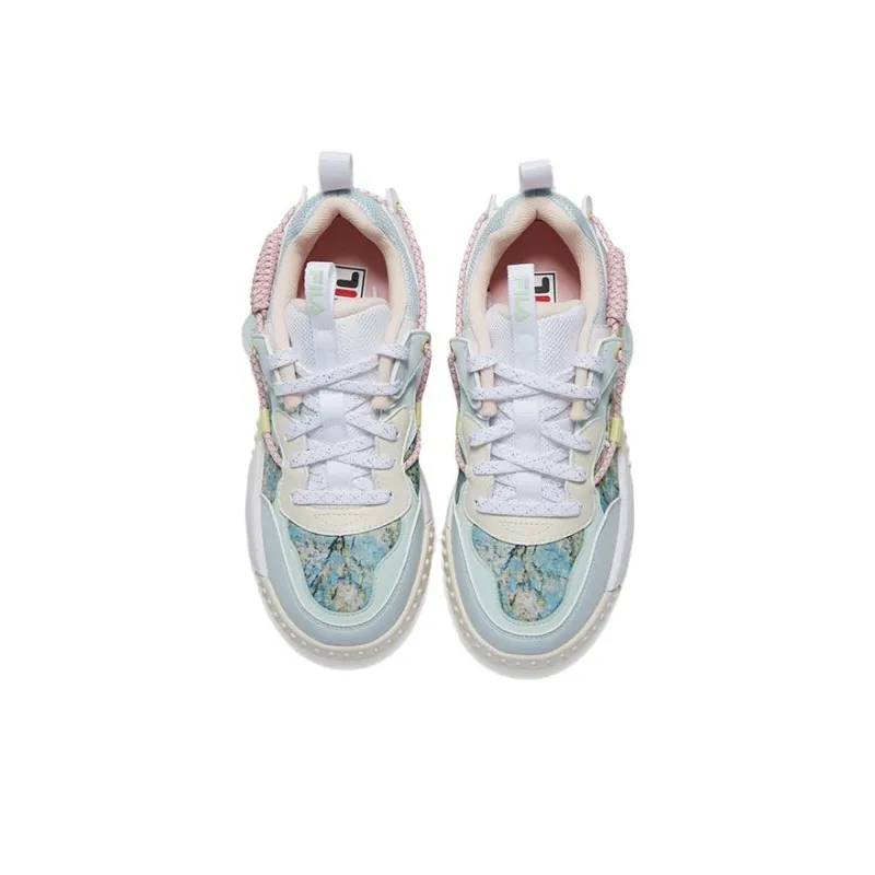 FILA KIDS Van Gogh Museum 2.0 Low Top Kids' Skateboarding Shoes Cyan White Unisex-3