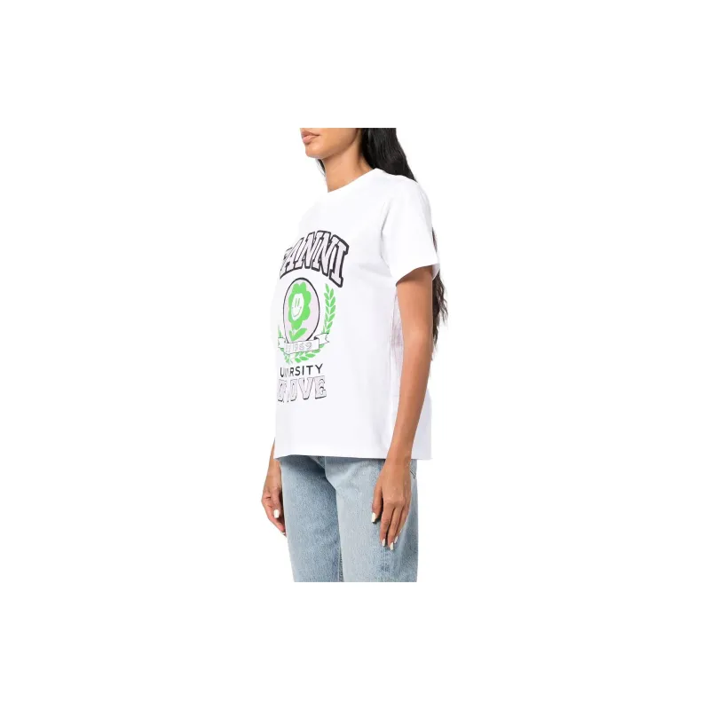GANNI University Of Love Series T Shirts Women's White-3