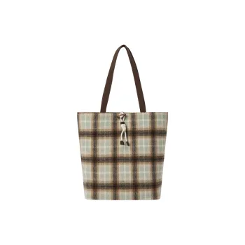 SEM/R Polyester Tote Handbag Shoulder Bag Large Size Women's Coffee Tone / Coffee Yellow Tone