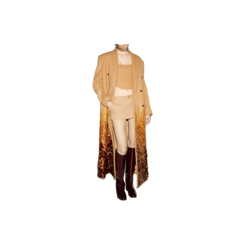 GUCCI Double-Breasted Sequin Embellished Coat-4