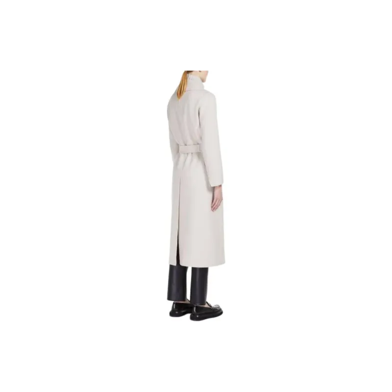MaxMara Poldo Collection Wool Robe-Style Coat Coats Women's Milk White-3