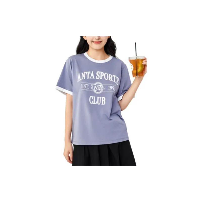 Anta T Shirt Women's Dusty Purple Blue-2
