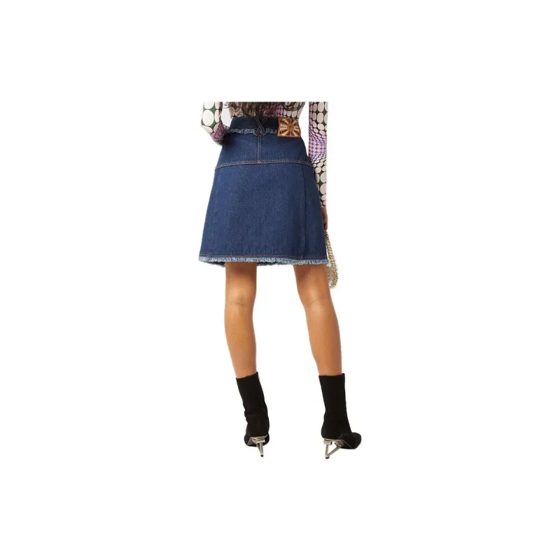 Paco Rabanne Denim Short Skirts Women's Blue-3