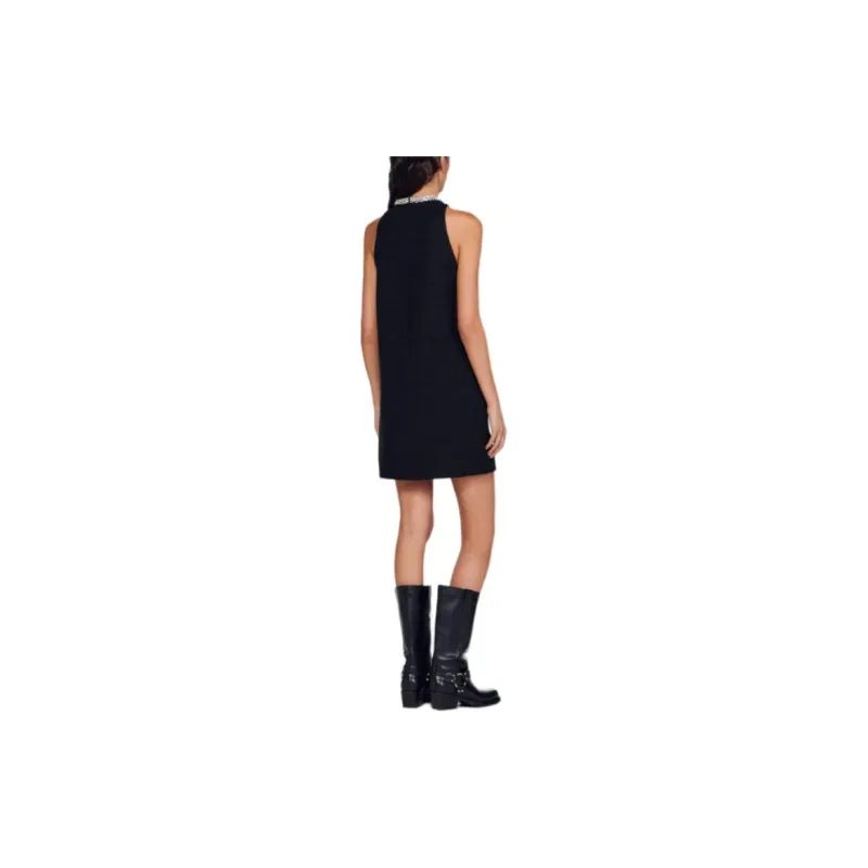 Sandro Jewelled collar Dress-3