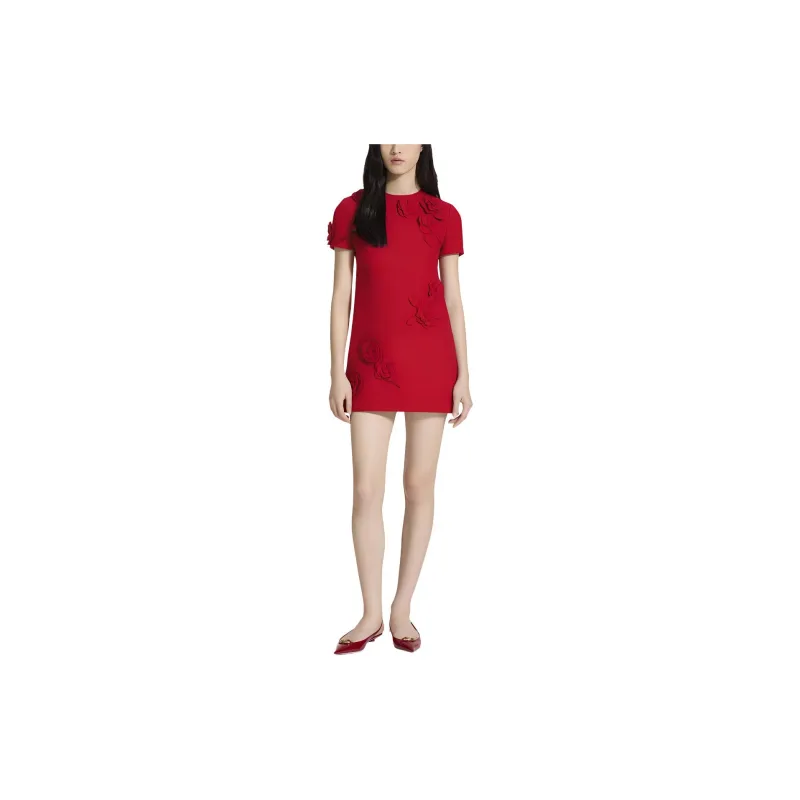 Valentino SS24 Short-Sleeved Dresses Women's Red-1