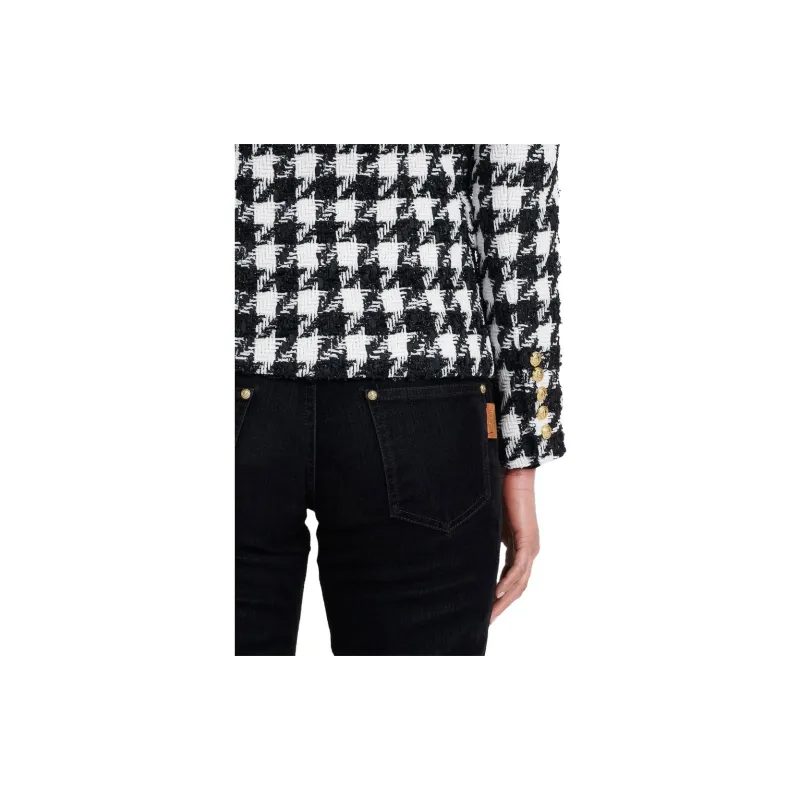 BALMAIN Business Suits Women's Black White-3