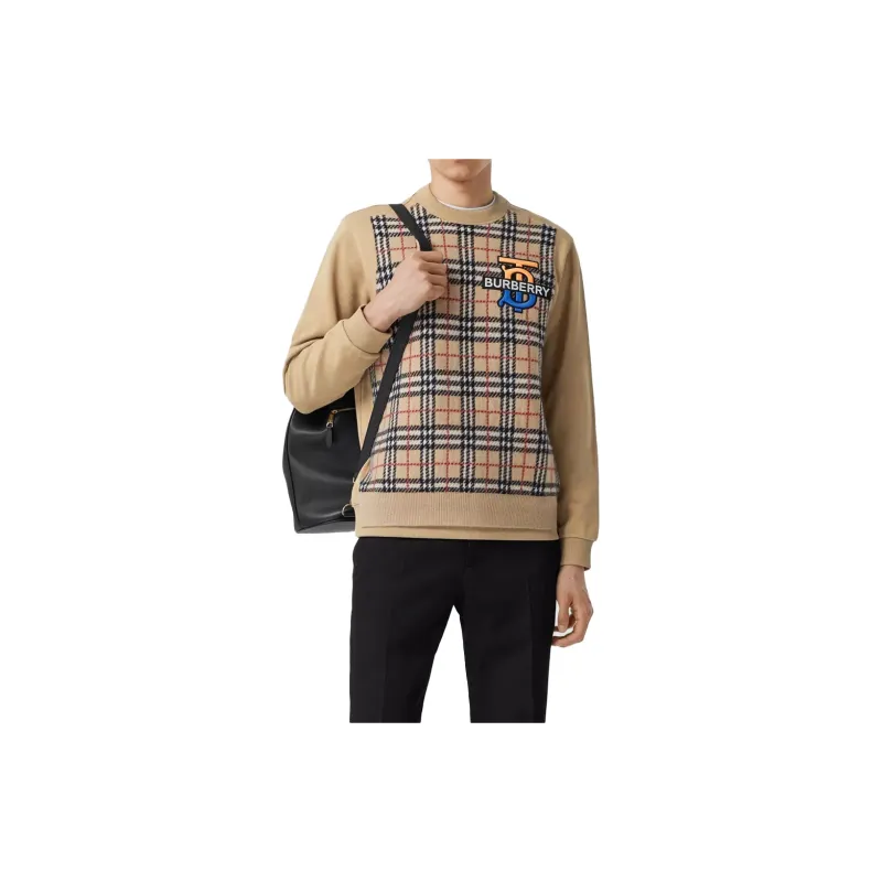 Burberry Monogram Motif Check Panel Sweatshirt-2