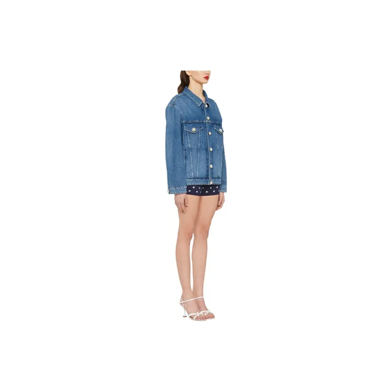 MIU MIU SS21 Women's Decoration Denim Jacket-3
