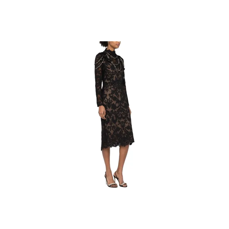 Marchesa Crystal embellished Midi Dress-2