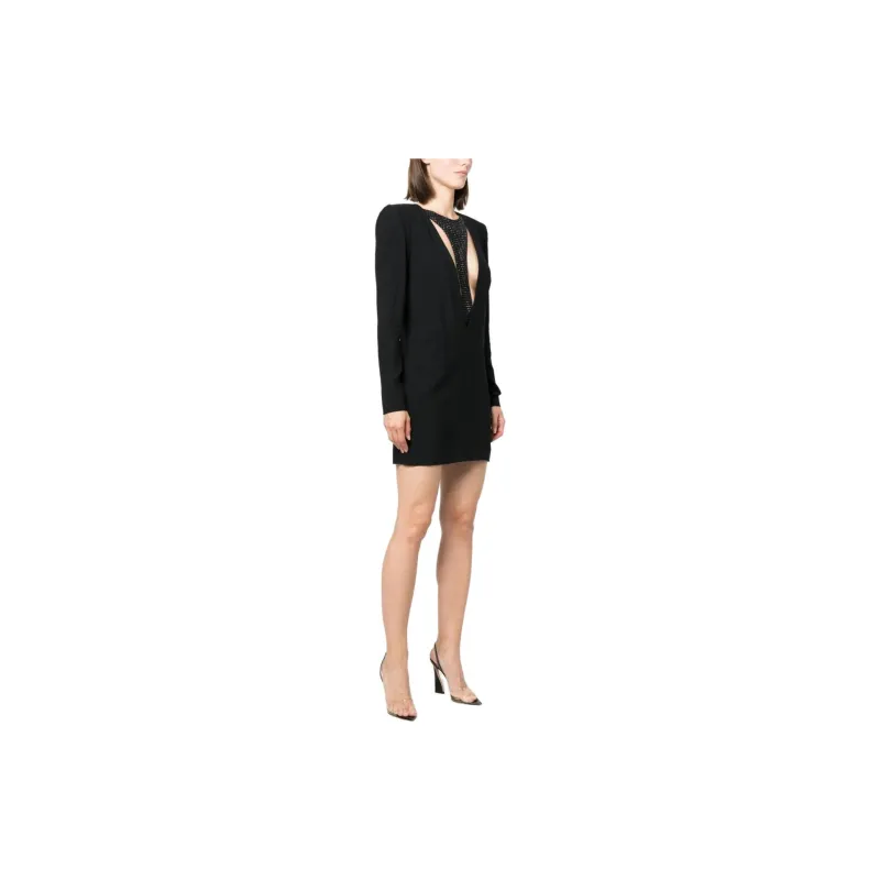 JOHN RICHMOND Rhinestone embellished Long sleeve Dress-3
