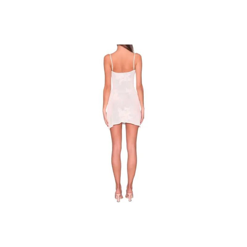 Fleur Du Mal Pointelle knit Lace Mini Dress-1