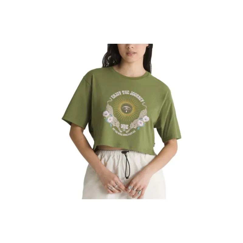 Vans Stormlight Side Slip Crop T-Shirt T-Shirt Women's Green-2