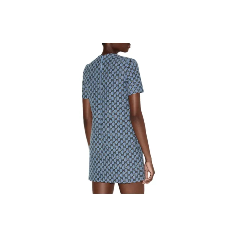 GUCCI Embroidered Tweed Zip Up Dress-2