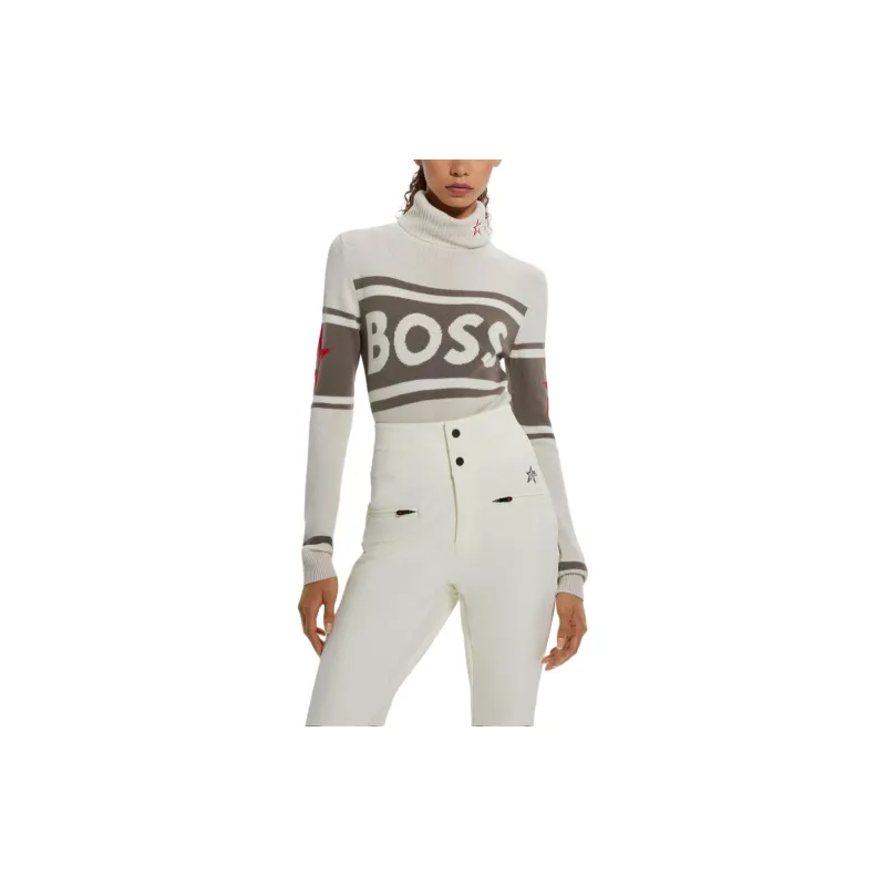 HUGO BOSS x PERFECT MOMENT Collaboration Logo Sweater In Virgin Wool Sweater Women's White-3