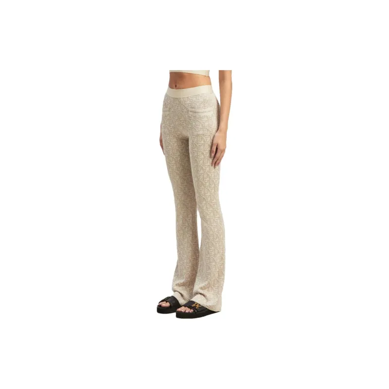 PALM ANGELS Monogram Jacquard Knit Pants Beige-2
