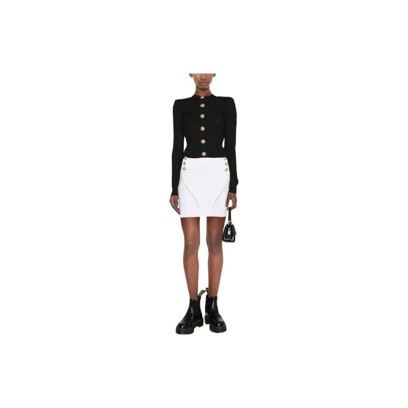 BALMAIN Casual Short Skirts Women's White-1