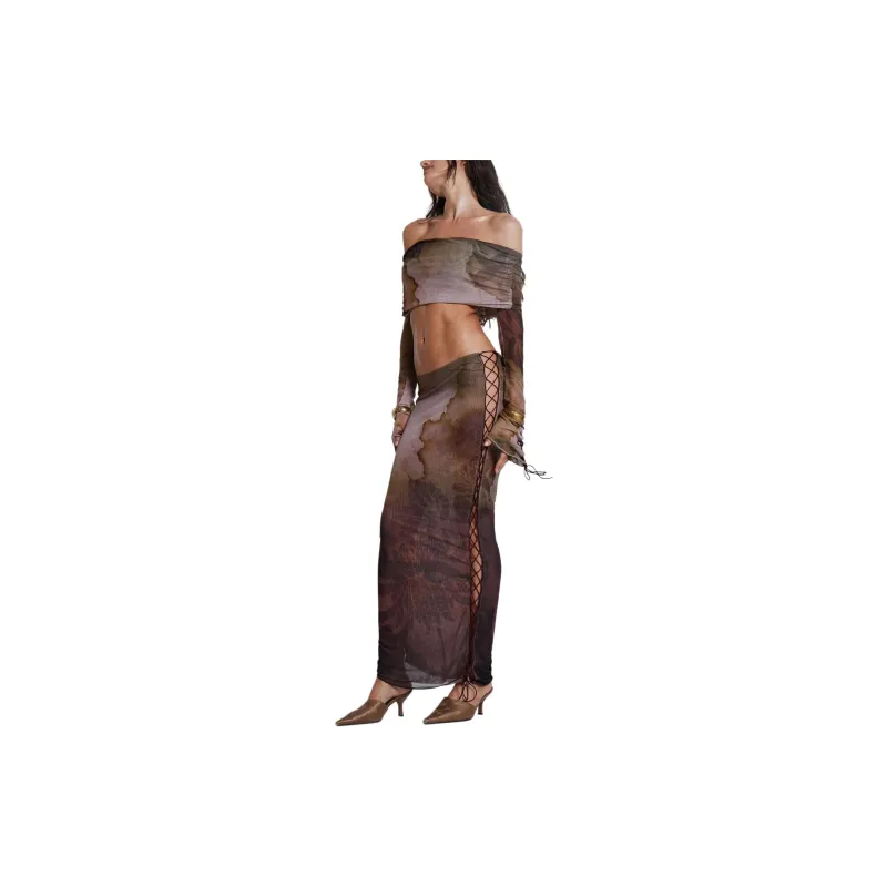 Jaded London Fatale Collection Casual Long Skirts Women's Multicolor-3