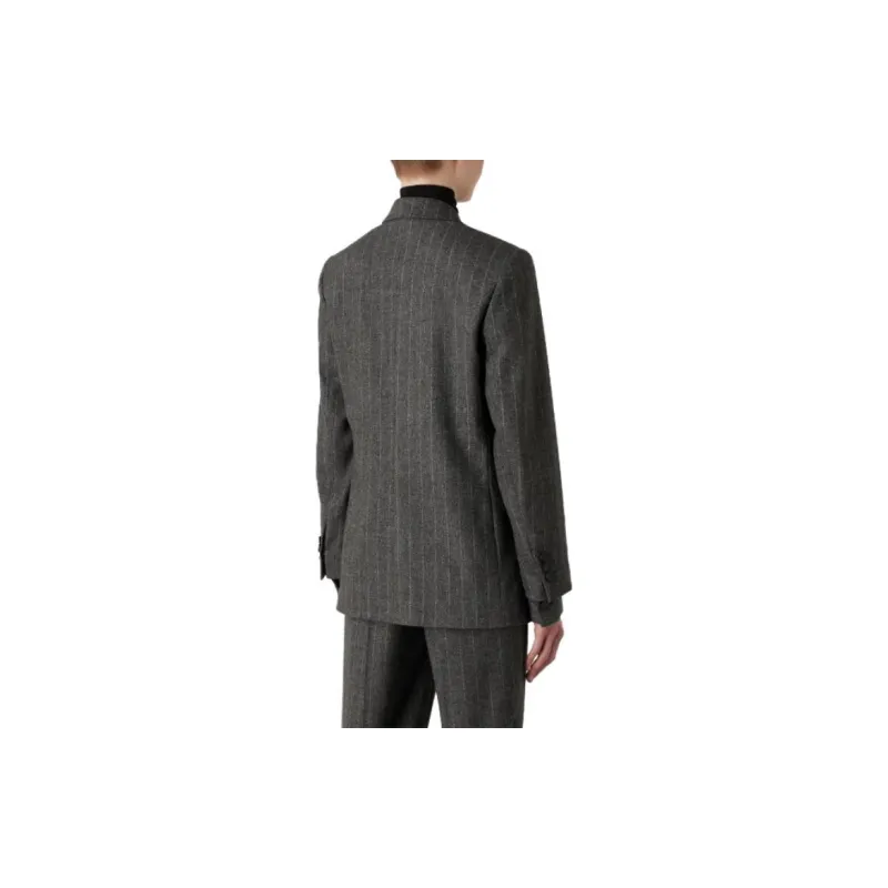 EMPORIO ARMANI Pinstriped Buttoned Blazer-2