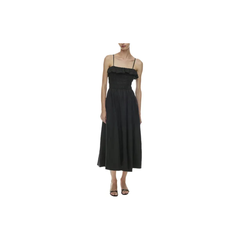 ARITZIA Wilfred Portea Linen Dress Slip Dresses Women's Black-2