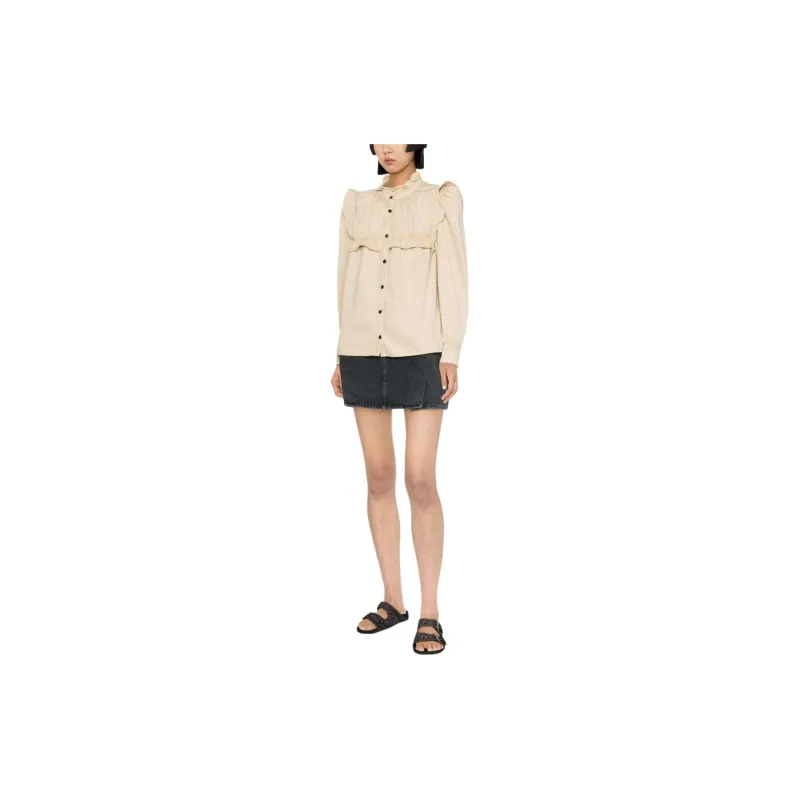 ISABEL MARANT ETOILE Idety Ruffled Denim Shirt-2