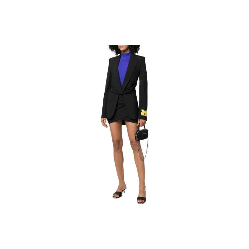 OFF WHITE Logo patch Draped Mini Skirt-1