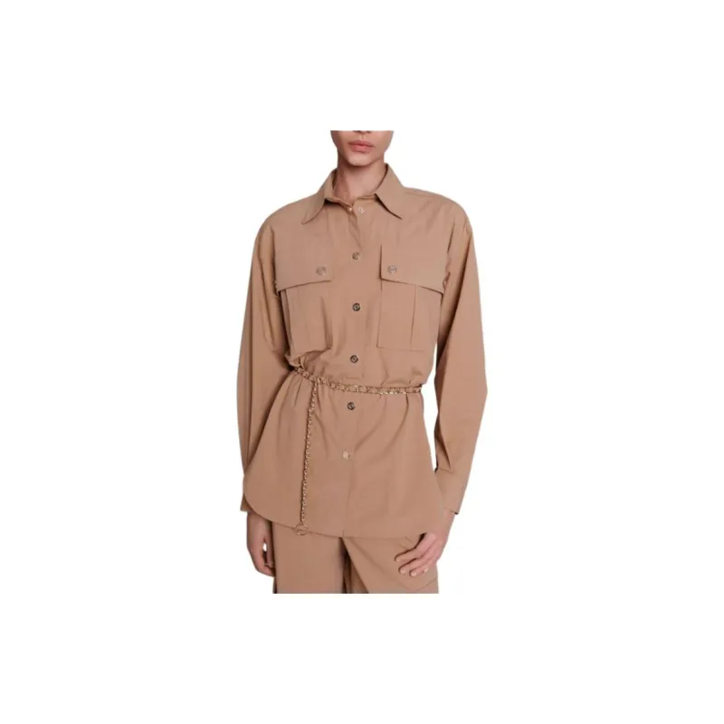 Maje Shirt Women's Beige Yellow-1