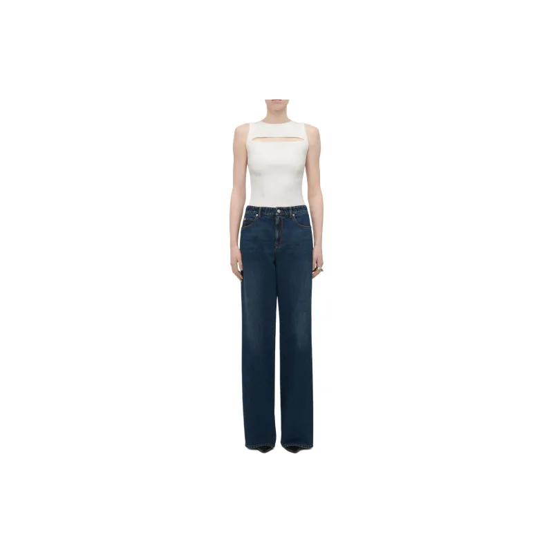Alexander McQueen Ribbed Knit Cut Out Top-1